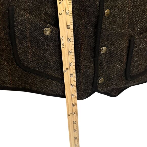 Woolrich Men's Grey Tweed Wool Nylon Blend Preppy Snap Vest Pockets Size XL - Picture 4 of 6